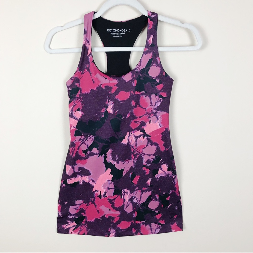 Beyond Yoga Long Racerback Tank Dazed Floral